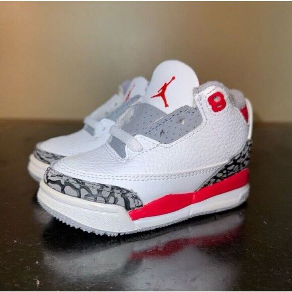 Nike Air Jordan 3 Retro Fire Red White DM0968-160 Toddler Baby Boys Size 5C - Picture 3 of 6
